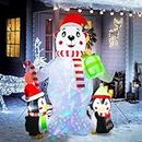 6Ft Weihnachten Inflatables Blow Up Yard Dekorationen, Aufblasbare Schneemann Pinguin Weihnachten Outdoor Dekoration Holding Geschenke Für Urlaub Xmas Party Rasen Outdoor Dekoration