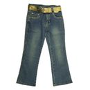2B Real Girl Stretch Blue Jeans Pants 5GLD-with Gold Belt and Metal Buckle 04-12