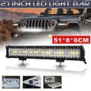 21" Inch LED Work Light Bar Flood Triple Row Light SUV ATV Beam Offroad Truck