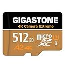 [5 Jahre kostenlose Datenwiederherstellung] Gigastone 4K Kamera Extreme 512GB MicroSDXC Speicherkarte und SD-Adapter, Kompatibel mit GoPro Switch, schwindigkeit 100 MB/s, A2 U3 V30 Micro SD Karte
