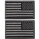 2 Pieces Tactical USA Flag Patch - Black & Gray American Flag US United States of America Military Uniform Emblem Patches-Style 1