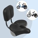 Symple Stuff Serlin Oversized Universal Bike Seat w/ Backrest, 13" x 11.8" Bicycle Saddle Seat w/ Back Support in Gray | Wayfair