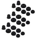ALXCD Ear Tips for Powerbeats3 Powerbeats 3 Headphone, SML 3 Sizes 9 Pair Silicone Earbud Tips & 3 Pair Double Flange Ear Tips, Fit for Beats Powerbeats2 Pb3[12 Pair](Black)