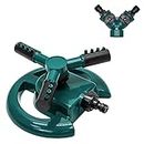 Green Haven Premium Garden Sprinkler in Blue – Automatic Lawn Water Sprinkler with 360 Degree & 3 Arm Rotating Sprinkler for Watering Lawn Plants Flowers Veggies | Large Coverage Irrigation System