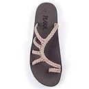 Plaka Relief Flip Flops for Women with Arch Support | Comfy Sandals for Women | Perfect for the Beach, Long Walks or Poolside, Brazilian Sand, 8