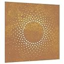 vidaXL Rustic Corten Steel Garden Decor - 55 cm x 55 cm Square Wall Hanging with Intricate Sun Design, Weather-Resistant and Easy to Mount