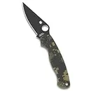Spyderco Para Military 2 Signature Camo Knife with 3.42" CPM S30V Black Steel Blade and Durable G-10 Handle - PlainEdge - C81GPCMOBK2