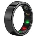 AMOVAN Smart Ring Sleep Health Monitor Heart Rate Blood Oxygen Titanium Alloy Lightweight Bluetooth Tracker for Men and Women,Black