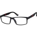 Zenni Men's Rectangle Prescription Glasses Black Plastic Full Rim Frame