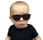 Baby Sunglasses with Flexible Frame and Adjustable Strap, Polarized - Newborn/Infant/Toddler - 0-2 Yrs (6-24m) - Babyfied Apparel Classics - Matte Black