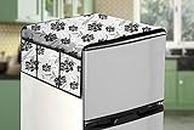 Stylista Dust & Stain Free Waterproof Fridge/Refrigerator Top Cover 39x22 Inches (LxW) with 6 pockets Floral pattern White