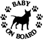 (2 pezzi) Adesivo Per Auto 15Cm Adesivo Per Auto Baby On Board Bull Terrier Dog Decalcomania Per Auto Moto Riflettente Laser Vinile Adesivo Per Auto D Car Styling