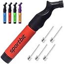SPORTBIT Ball Pump with 5 Needles - Push & Pull Inflating System - Great for All Sports Balls - Volleyball Pump, Basketball Inflator, Football & Soccer Ball Air Pump - Goes with Needles Set