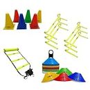 LYGER Multi-Sports Hurdle, Ladder and Cones, Saucer Cone Training Combo (Multicolor)