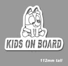 Kids On Board - baby on Board Bluey Style White  Decal high quality vinyl