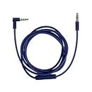 kwmobile Headphone Cable for Beats Studio 3 / Solo 3 / Solo2 / Studio 2 / Studio 1 / Mixr - 140cm Replacement Cord with Microphone + Volume Control - Dark Blue