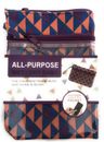 All-Purpose Wet/Dry Bag Pouch Touchscreen Comp Orange Blue Triangle Pattern NEW
