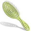 Ninabella Bio Haarbürste ohne Ziepen für Damen, Herren & Kinder - Entwirrbürste auch für Locken & Lange Haare - Einzigartige Profi Detangler-Bürste mit Spiralfeder - Farbe Hellgrün