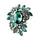 SYGA Fashion Creative Personality Crystal Glass Brooch Corsage Women's Clothing Accessories (Crystal Glass-Green)