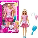 Barbie My First Preschool Doll, "Malibu" with 13.5-inch Posable Body & Blonde Hair, Plush Kitten & Accessories