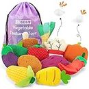 Inbeby 12 Pieces Vegetable Sensory Bean Bags Sensory Vegetable Sensory Bean Bag Texture Sensory Beanbags,Fidget Toy Sensory Toys for Babies Toddlers Kids Fine Motor Skills and Games