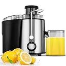 YOPOWER Electric Juicer, 600W Cold Juicer | 3-Speed Chewing Juicer | Anti Drip Centrifugal Juicer | BPA-Free | Easy to Clean