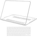 iNeseon Funda Compatible con 2015-2017 MacBook 12 Pulgadas (A1534), Protectora Rígida Carcasa con Cubierta de Teclado para MacBook 12 Retina, Cristal Claro