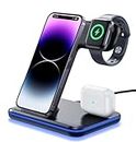 UNIGEN UNIDOCK 3-in-1 Wireless Charging Station | 23W Type-C PD | Compatible with iPhone 15 14 13 12 Pro Max SE XS XR X, Samsung | Apple Watch 9/8/7/SE/6/5/4/3/2 | AirPods Pro/3/2/1 (Black)