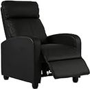 HCY Recliner Chair, Living Room Chair Furniture Home Theater Seating Glider Chairs Modern Wingback Single Sofa PU Leather with Backrest Footrest (Black)