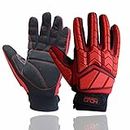 HANDLANDY Anti Vibration Gloves, SBR Padding, TPR Protector Impact Gloves, Men Mechanic Work Gloves (Medium)