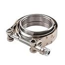 SIKUAI 2.5" Stainless Steel Exhaust V-Band Clamp Male/Female Exhaust Clamp Flange Assembly Kit