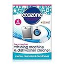 Ecozone Washing Machine & Dishwasher Cleaner Tablets, 2-in-1 Treatment Kit Cleans, De-scales & De-odorises, Fragrance Free, Plastic Free, Natural Vegan Friendly Plant-Based Cleaning (Pack of 6)
