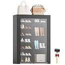 LVNIUS Shoe Rack With Covers Shoes And Boots Organizer Shoe Closet 8-Tier 22-26 Pairs, Large Shoe Organizer Cabinet,Tall Closed Shoe Storage Rack For Garage Bedroom,Mueble Para Zapatos