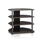 Furinno Turn-N-Tube Easy Assembly 4-Tier Petite Entertainment Center / TV Stand / TV Unit / TV Desk, Espresso/Grey
