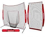 PowerNet Baseball Softball Practice Net 7x7 Bundle + I-Screen (1 Frame + 2 Nets) | Training Aid Equipment | Instant Pitcher Barrier from Line Drives Grounders | Front Toss | Hitting Fielding Drills