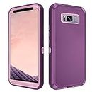 Asuwish Phone Case for Samsung Galaxy S8 Plus Cell Cover Hybrid Rugged Shockproof Hard Protective Drop Proof Heavy Duty Mobile Accessories Glaxay S8plus S 8 8plus 8S Edge S8+ SM-G955U Women Men Purple