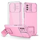 Asuwish Phone Case for Moto G Stylus 2021 4G with Screen Protector and Slide Camera Cover Kickstand Stand Slim Protective Cell Accessories Motorola GStylus 6.8 Stylo XT2115DL XT2115-1 Women Men Pink