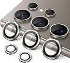 DIZORO Samsung Galaxy S24 Ultra Camera Lens Protector with Aluminum Edging, Scratch-Resistant Ultra-Thin Tempered Glass, Galaxy S24 Ultra Case Friendly, Set of 1 (Titanium Grey.)