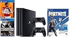 2019 Playstation 4 PS4 Pro 1TB Console + Two Dualshock-4 Wireless Controllers + (Call of Duty: Modern Warfare, Madden NFL 20, Fortnite) Bundle
