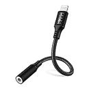 ModishOmbre Lightning to 3.5mm Aux Converter 17cm 3.5 mm Headphone Jack Lightning Adapter Connector Only Supported Music Control Audio Adapter Use with 5/6/6s/7/8/X/XR/11/12/13 i-Phone i-Pad