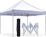 Asiapacific Marketing Gazebo Portable Tent for Garden.10X10FT Pop Up Canopy Tent (Oxford Fabric) Heavy Duty Instant Shelter Commercial Event Tent with Wheeled Bag.(White)