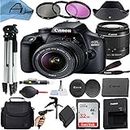 Canon EOS 4000D / Rebel T100 DSLR Camera with EF-S 18-55mm Lens, SanDisk 32GB Memory Card, Case, Tripod, 3 Pack Filters and A-Cell Accessory Bundle (Black)