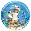 ZURATO Baby Kids Water Play Mat Toys Inflatable Tummy Time Water Play Mat and Toddlers Perfect Fun Activity Inflatable Mat, Outdoor Water Play Mat for Baby (40 x 40 x 2.5 inches), Blue