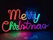 Shaivya Merry Christmas Neon Sign, Decorative LED Lights, Lights for Christmas Decoration, Party Celebration Lights, Bright Colour Light Size 8X16 Inches, (Christmas Neon Light01)