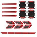 Kelenate® (Red) 19 Pcs Reflective Stickers for Cars with Car Door Handle Scratch Protector,Accesorios Exteriores para Auto Compatible with Nexon