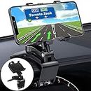 Dashboard Car Phone Mount, CLZWiiN Cell Phone Holder for Car 360 Degree Rotation Clip Mount Car Phone Stand Compatible with iPhone 11/12 Pro Max XS Max XR 8 8 Plus 7 Samsung Galaxy S10 S9 S8 LG
