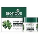 Biotique Bio Winter Green Spot Correcting Anti Acne Cream | Acne Control | Spot Correction Clears Blemishes |Enhances Skin Texture | 100% Botanical Extracts| Suitable for All Skin Types | 15G