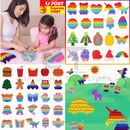 Pop It Fidget Toy Sensory Stress Relief Push Pop Rainbow Bubble Game Kids Gift