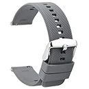 TStrap Silicone Watch Straps 20mm - Quick Release Watch Bands Soft Rubber Black - Waterproof Military Watch Strap for Men Women - for Smart watch Straps Replacement - 18mm 19mm 20mm 21mm 22mm, Dark Grey/Silver Clasp, 20mm, Military