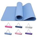 Good Nite Tapis de Yoga de Gymnastique de Exercice Fitness Tapis Fitness Antidérapant de Sport de Pilates avec Sangle de Transport 183 x 61 x 0,6 cm(Bleu)